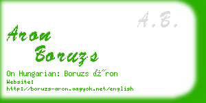 aron boruzs business card